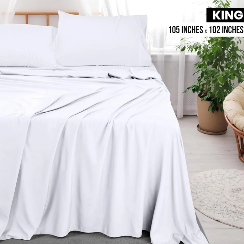 NIP Utopia Bedding 6pack Flat White Sheets Soft Brushed Microfiber Fabric